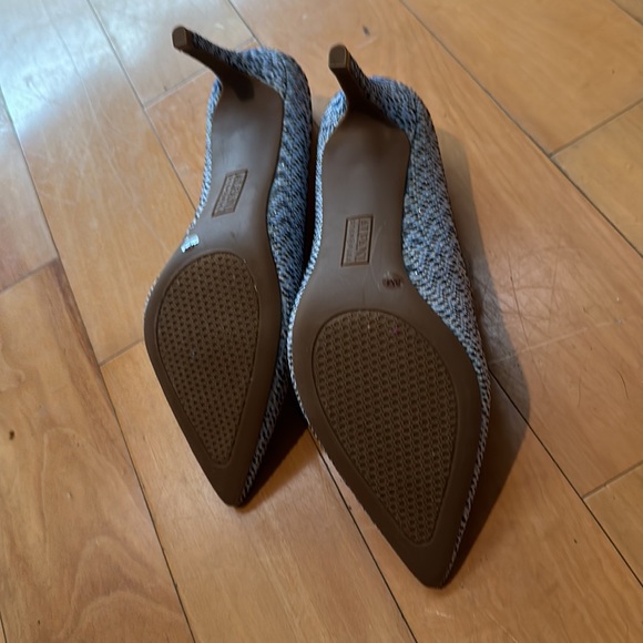 NWOT Alfani Beautiful & Classic heel Navy Blue/Powdered Blue/White/Silver Woven - Picture 6 of 7